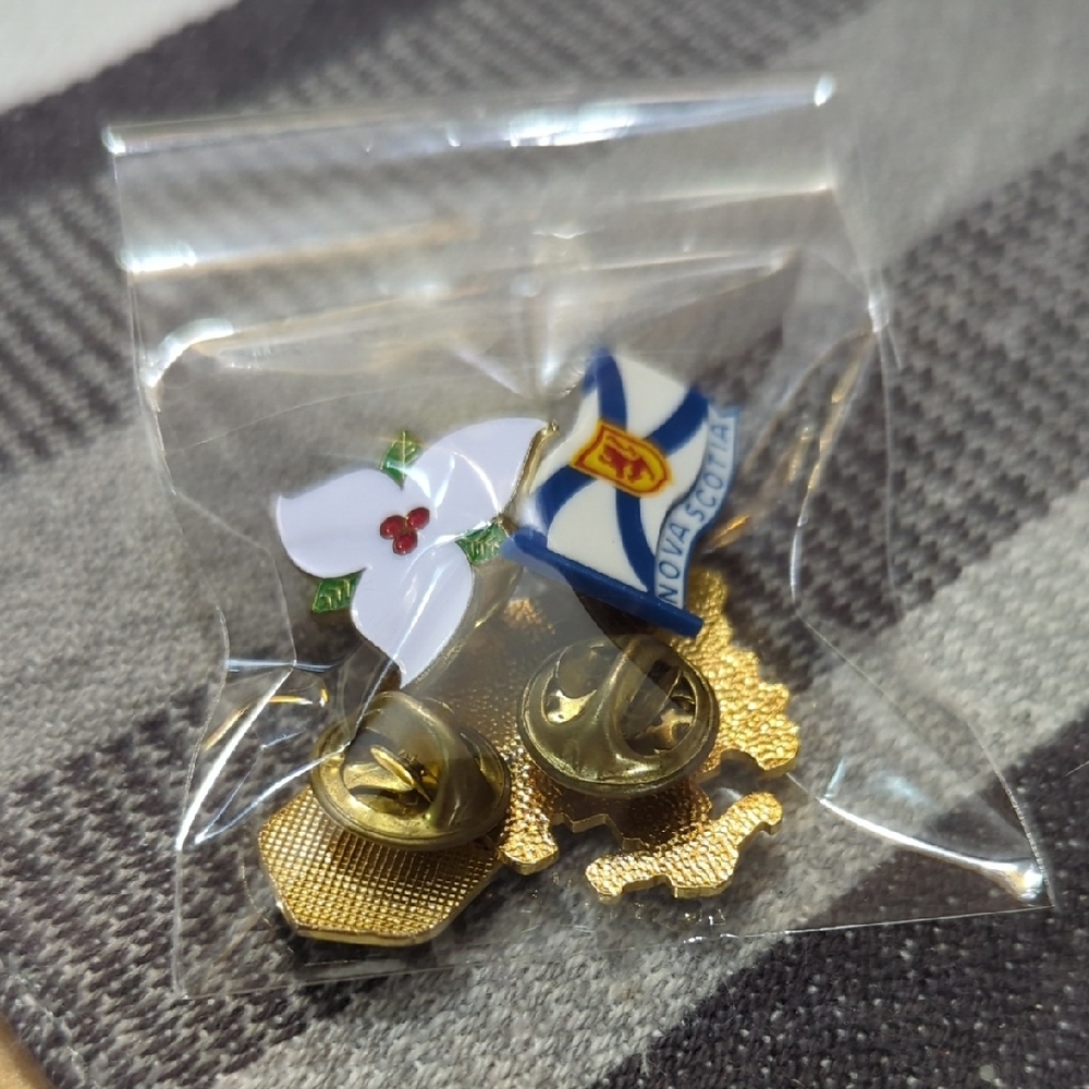 6/$15 Set of 4 Canadian Province & Symbol Pins  Ontario, Nova Scotia, Trillium - Picture 9 of 10